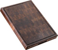 muso wood End Grain Cutting Board, Black Walnut Wood, 2" Thick Dual-Sided Wooden Chopping Board with Juice Groove & Handle - Idea for meat cutting, vegetable dicing, and fruit processing, 20 x 15 inch