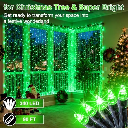 340 LED 90FT Christmas String Lights Outdoor, 12 Pro Modes with Timer