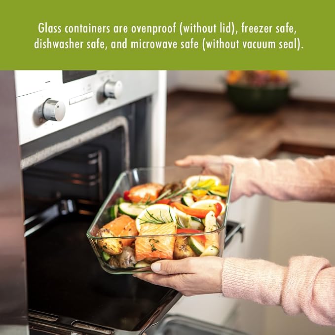 ZWILLING Fresh & Save 2-Piece Small Glass Vacuum Sealer Food Storage Containers with Airtight Lids