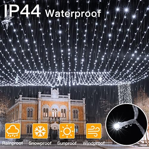 Ollny 262FT 800LED White Christmas Lights Outdoor Indoor Plug in