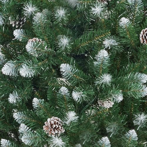 GarveeHome 12 ft Pencil Christmas Tree Pre-lit Slim Holiday Decoration, Skinny Décor LED Lights, Metal Stand,Xmas Tree for Room, Bedroom, Apartment, Outdoor Porch, Office, Green and White