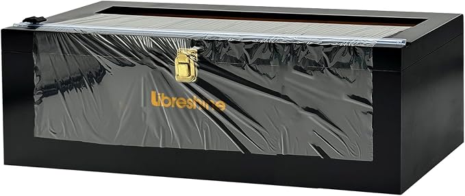 Libreshine Black 18 Inch Plastic Wrap Dispenser with Slide Cutter & Roller, Heavy Duty Bamboo Commercial Film Wrap Holder for 3000ft Food Service Cling Film, 1000ft Foil, Butcher/Freezer/Kraft Paper