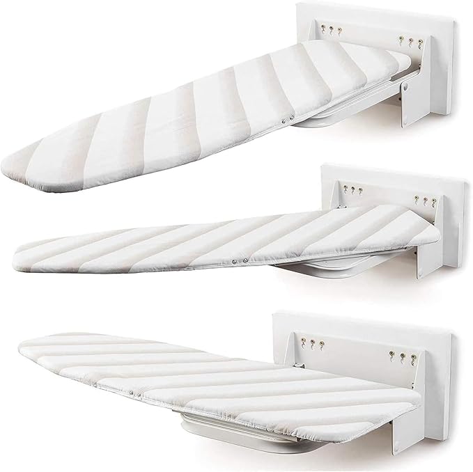 uyoyous Wall Mounted Ironing Board Compact Iron Board 37.8X11.8 Inch | 180° Swivel Foldable Iron Board Hanger with Heat Resistant Cover Ironing Board Holder for Small Spaces, Home & Laundry Room