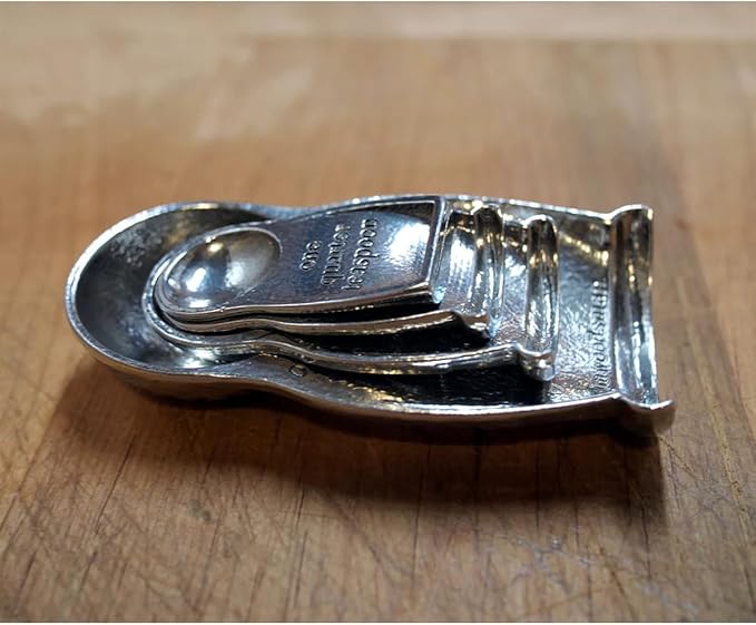 Matryoshka Russian Nesting Dolls 4-Piece Pewter Measuring Spoon Set by Roosfoos, Handmade in the USA