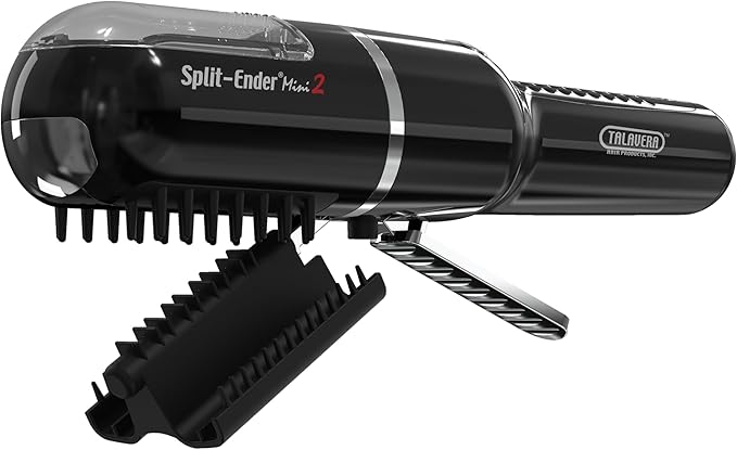 Split-Ender Mini 2 – Original Cordless Split End Hair Trimmer for Dry, Damaged, Brittle, Curly, Frizzy, or Straight Hair – Rechargeable Hair Clipper, Home Styling Tool for Split Ends (Black)