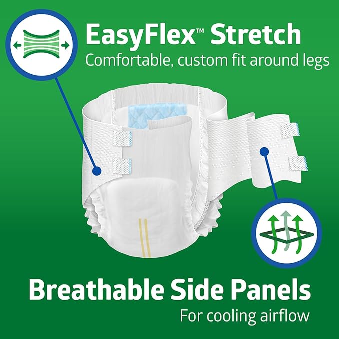 FitRight Bariatric Adult Incontinence Briefs with Tabs, Super Absorbent, 4XL, 65" to 94", 32 Count