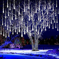 Kwaiffeo Christmas Lights Outdoor, 8 Tubes Meteor Shower Lights LED Snow Falling Icicle Cascading Light for Xmas Tree Wedding Decoration Party, UL Plug, White