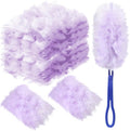 Vesici 100 Pcs Duster Refills Compatible with Swiffer Dusters Bulk Disposable Replacement Thickened with 1 Handle Heavy Duty for Cleaning, Office (Purple)
