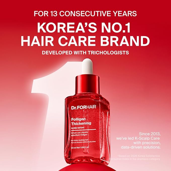 Dr.FORHAIR Folligen Thickening Scalp Serum 1.7 oz | Biotin Density Serum for Thicker, Fuller-Looking Hair | Peptide Scalp Treatment | Korean Haircare