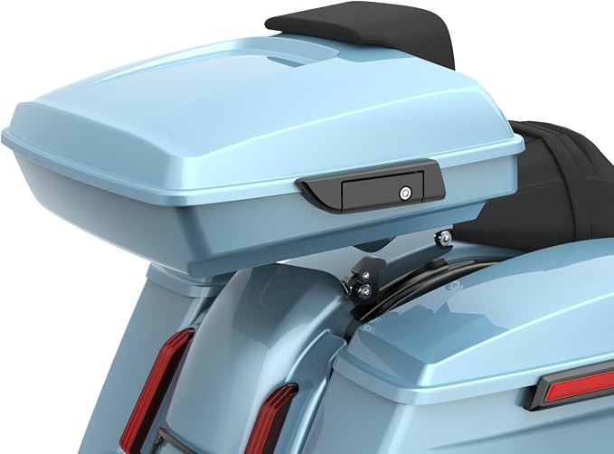 Advanblack Road Glide Tour Trunk Pack Sharkskin Blue Razor Tour Trunk Pack Backrest Pad for '97-'25 Harley Touring Road King Street Glide Electra Glide CVO models