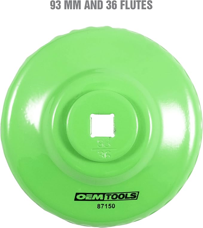 OEMTOOLS 87150 Oil Filter Wrench, 93mm 36 Flute, Oil filter Cap Removes Overtightened Filters, Precise Fit with 3/8” Drive, Rust-Resistant Finish