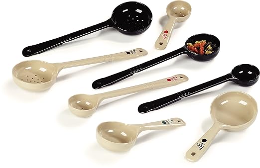 Carlisle FoodService Products Measure Miser Plastic Measuring Spoon with Short Handle, 2 Ounces, Beige, 1 Count (Pack of 2)