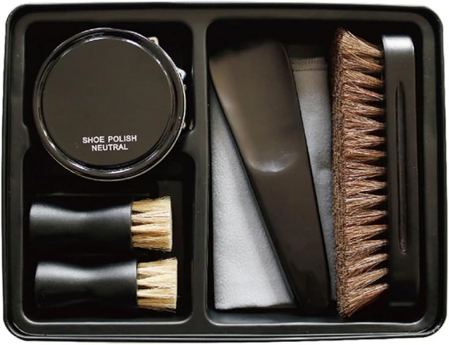 Portable Shoe Care Set with Dark Shoe Cream and Shoe Polishing Brush for Boots Effective Cleaning Tool for Men and Women with Creative Design