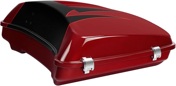 5.5" Razor Motorcycle Trunk W/Latch Key Fit For Harley 2014-2025 Touring CVO Road King Street Glide Electra Glide Ultra Limited Pack Starfire Black/Atomic Red