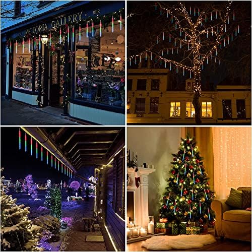 Weepong Meteor Shower Outdoor Christmas Lights 16 Tube 384LEDs UL Certified