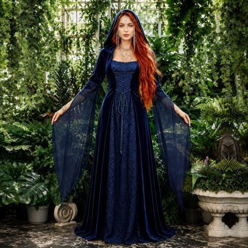 Women Deluxe Witch Dress Renaissance Vampire Halloween Costume