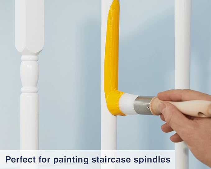 Zibra 5-Piece DIY Paint Brush Set with Detail and 2-inch Paint Brushes for Walls, Trim and Furniture, White