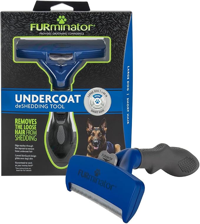 FURminator Large Dog Undercoat deShedding Tool for Short Hair, Reduces Loose Hair From Shedding