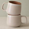 Ava Nord Large Stoneware Ceramic Coffee Mugs Set of 2 | 20 oz | Rose Sand | Lead-Free, Non-Toxic, Freezer - Microwave & Dishwasher Safe, Comfortable Handle, Aesthetic Nordic Design for Tea, Cocoa