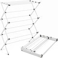 Honey-Can-Do Oversized Clothes Drying Rack, 35" Wide, 50 lb, White | Extra-wide 35" family-size rack holds 50 lb of wet laundry. Rust-resistant steel folds flat; indoor or outdoor use.