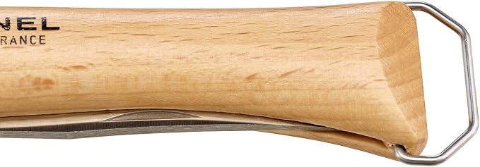 Opinel No. 10 Stainless Steel Corkscrew Wine and Cheese Folding Knife, Integrated Corkscrew + Bottle Opener, Beechwood Handle - Picnic Pocket Knife Made in France (Updated Version)
