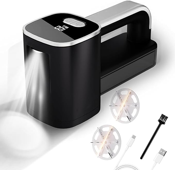 Rechargeable Fabric Shaver 90000RPM High-Speed Electric Lint Remover with LED Light, Digital Display, 2000mAh Battery, Adjustable 3-Speed, 6-Leaf Blade for Clothes, Sweaters