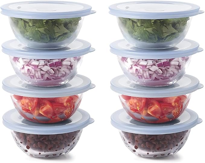 OXO Good Grips 8-Piece Glass Prep Bowl Set, Small 295ml - Pack of 2