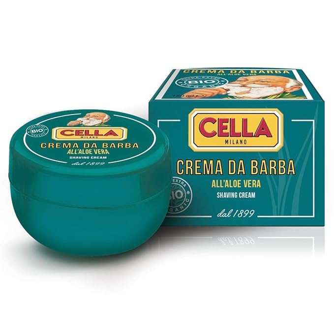 Cella, Luxury Organic Gift Set, Included Cella’s Organic Aloe Vera Shave Cream, After Shave Lotion & Boar Bristle Shave Brush, Made In Italy