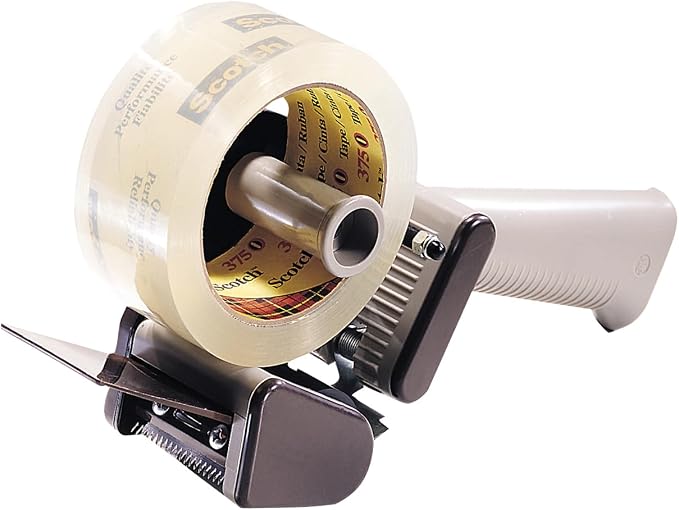 3M Scotch Low Noise Tape Dispenser H150 for Quiet or Recurrent Use, Pistol Grip Design, High-Impact Resistant, 2 in,Gray