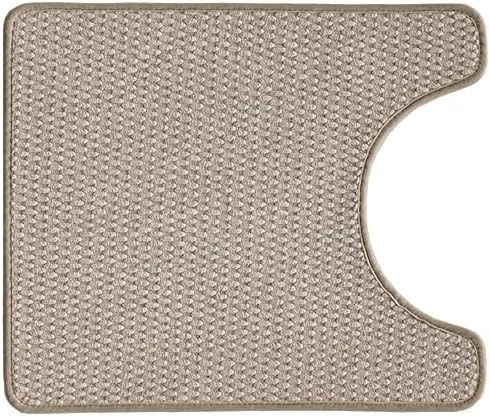 TYUU Toilet Rug, Thin Toilet Rugs U Shaped Washable Non Slip Absorbent Quick Dry Low Pile Toilet Mat, Beige 20"x24" U Shape