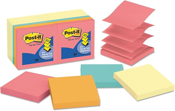 Post-it R33014YWM Original Pop-up Notes Value Pack, 3 x 3, Canary Yellow/Cape Town, 100-Sheet
