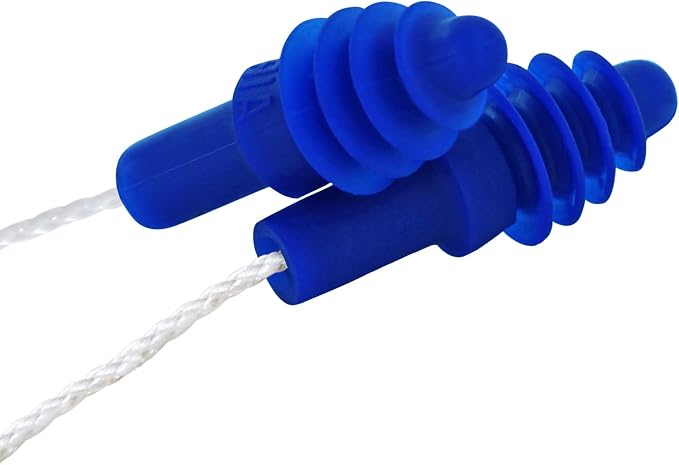 Howard Leight Airsoft Flanged Reusable Earplugs with White Nylon Cord, 100-Pairs (DPAS-30W)