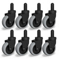 AAGUT Mop Bucket Replacement Casters 3" Set of 8 | Swivel Bayonet Caster Wheels fits Rubbermaid Commercial Models & WaveBrake, Thermoplastic Rubber Black (Floor Safe)