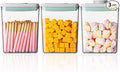 Pop Airtight Food Storage Containers with Lids- 3 Pcs Stackable One Button Opening Food Containers, Kitchen Pantry Storage Containers for Snacks Candy Salt Herbs Spices BPA-Free (1.2 QT * 3)