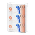 Yieach Acrylic Glove Box Holder Wall Mount With Adhesive,No Drilling Disposable Medical Rubber Glove Holder on Wall & Hanging Hospital Hair Net,Mask,Latex Gloves Dispenser,Gloves Rack & Storage,Clear