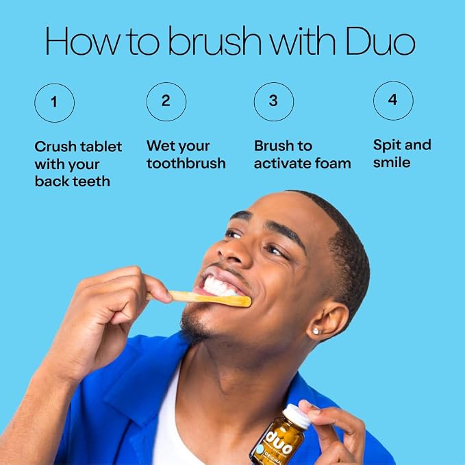 Duo Toothpaste Tablets with Nano-Hydroxyapatite, Wild Mint, 186 Tablets | Nano-hydroxyapatite, natural whitening, enamel remineralization, sensitivity relief, fluoride free, plastic free, wild mint