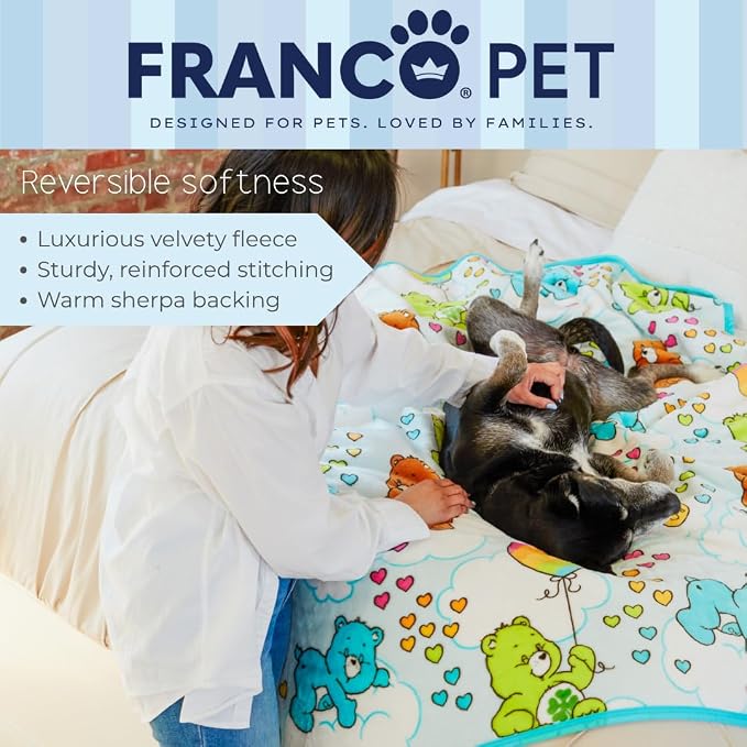 Care Bears Waterproof Dog Bed Cover, Large 50x60 Pet Blanket for Furniture Bed Couch Sofa, (Officially Licensed) by Franco