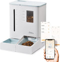 iPettie FW54 5G/2.4GHz WiFi Automatic Feeder and Waterer 2-in-1 Set for Pet | 300 oz Large Capacity for 2 Weeks, APP Scheduling & Alerts, Dual Power Supply, 1 Filter Included, Perfect for Working Parents
