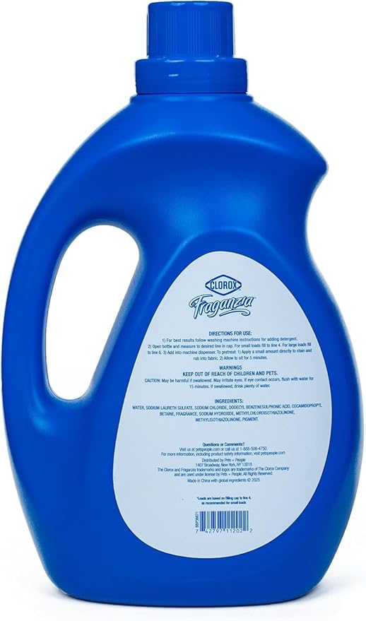 Clorox Fraganzia Liquid Laundry Detergent, Linen Scent - High Efficiency Formula for All Front and Top Load Washing Machines, Long-Lasting Fragrance, 65 Loads per Bottle, 100 Fl Oz - 3 Pack