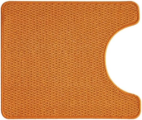 TYUU Toilet Rug, Thin Toilet Rugs U Shaped Washable Non Slip Absorbent Quick Dry Low Pile Toilet Mat, Orange 20"x24" U Shape