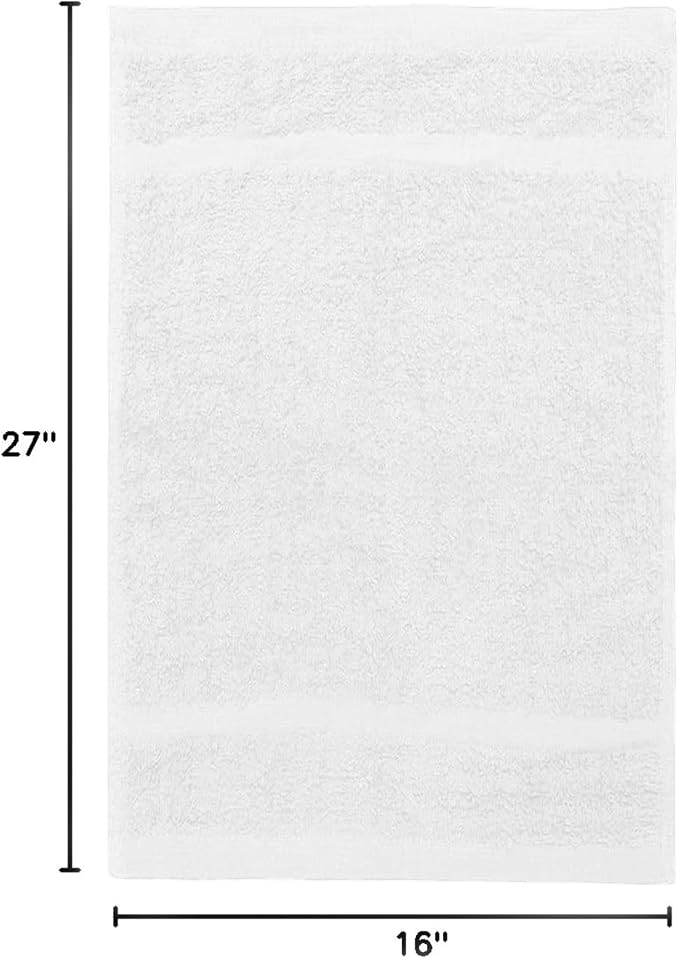 Avalon Towels Salon Towel - White Hand Towels Bulk Pack of 24 - 100% Cotton Absorbent Spa, Facial & Gym Towel for Working Out - 16x27 Inches (Not Bleach Proof)