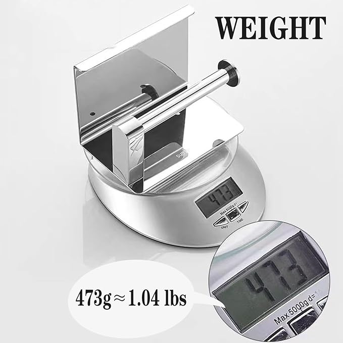 Toilet Paper Holder with Phone Shelf Stainless Steel Bathroom Tissue Roll Holder Wall Mounted Toilet Paper Roll Storage Polished Chrome Finished