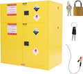 SPECRAFT 125-Gallon Dual-Compartment Flammable Safety Cabinet | 65 x 59 x 34 In, Cold-Rolled Steel, 2 Storage Compartments, Adjustable Galvanized Shelves, OSHA and CE Certified