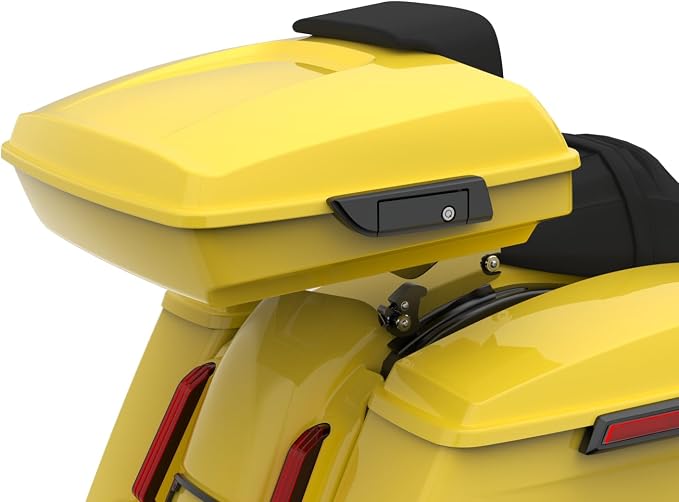 Advanblack Road Glide Tour Trunk Pack Industrial Yellow Razor Tour Trunk Pack Backrest Pad for '97-'25 Harley Touring Road King Street Glide Electra Glide CVO models