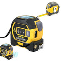 Tape Measure 3-in-1 Laser Digital Measuring Tape Ruler-LCD Backlight 5M/16Ft Tape & Laser 40m/131Ft Rangefinder,Crosshairs Markings,Data Storage,Durable ABS Case/Yellow 1Pack