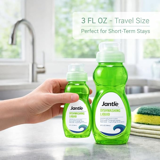 3 oz Dishwashing Liquid Bottles – Case of 72 Travel Size Mini Dish Soap – Bulk Small Kitchen Soap for Airbnb, Vacation Rentals, Hotels, Food Pantry & Welcome Baskets – 216 Total Fl Oz
