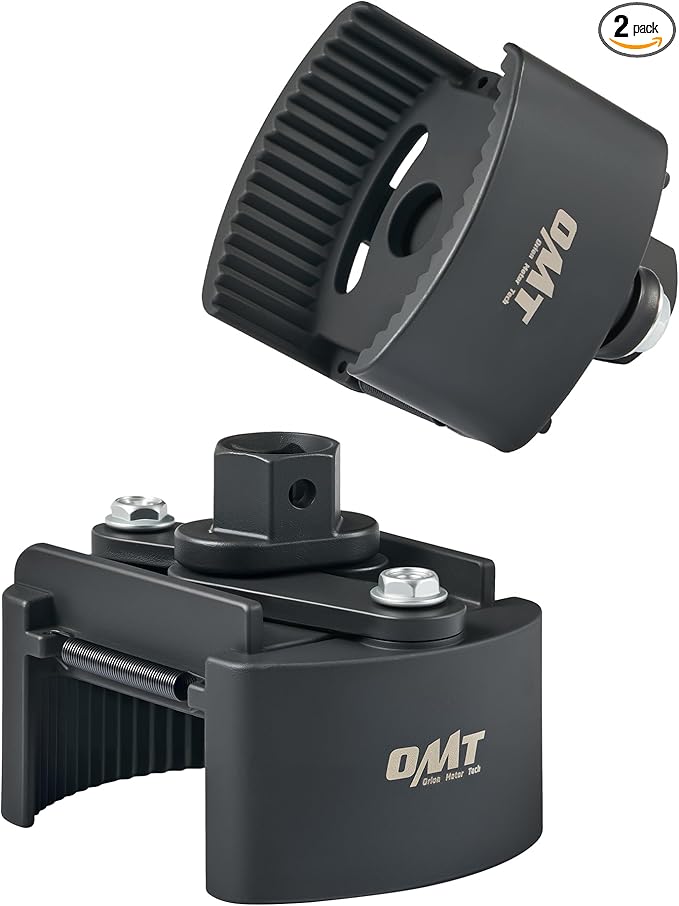 Orion Motor Tech 2 pc. Oil Filter Removal Tool, 60-80 mm & 80-105 mm Adjustable Oil Filter Wrench, Oil Filter Removal Tool, 1/2" & 22 mm Drive Universal Oil Filter Wrench, Black