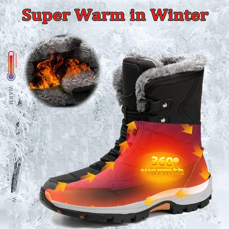 MIFAWA Womens Snow Boots Winter Boots for Women Fur Lined Waterproof Anti-Slip Backpacking Outdoor Ladies Walking Shoes