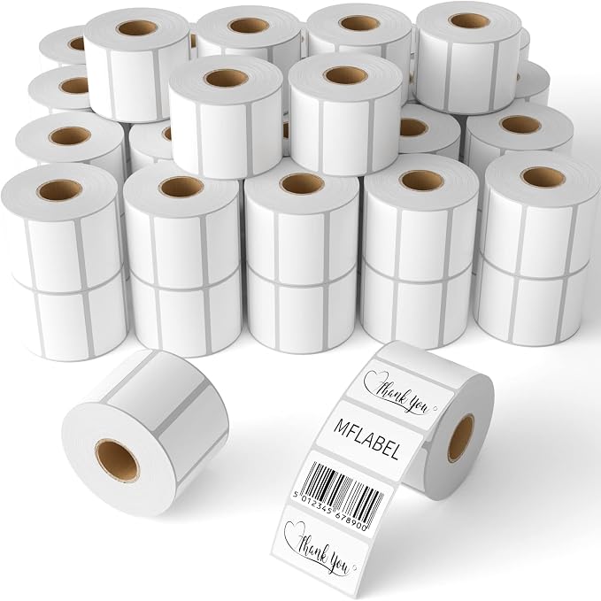 MFLABE 90 Rolls of 1000 2-1/4 x 1-1/4 Inch Direct Thermal Perforated Shipping Labels,SKU Labels