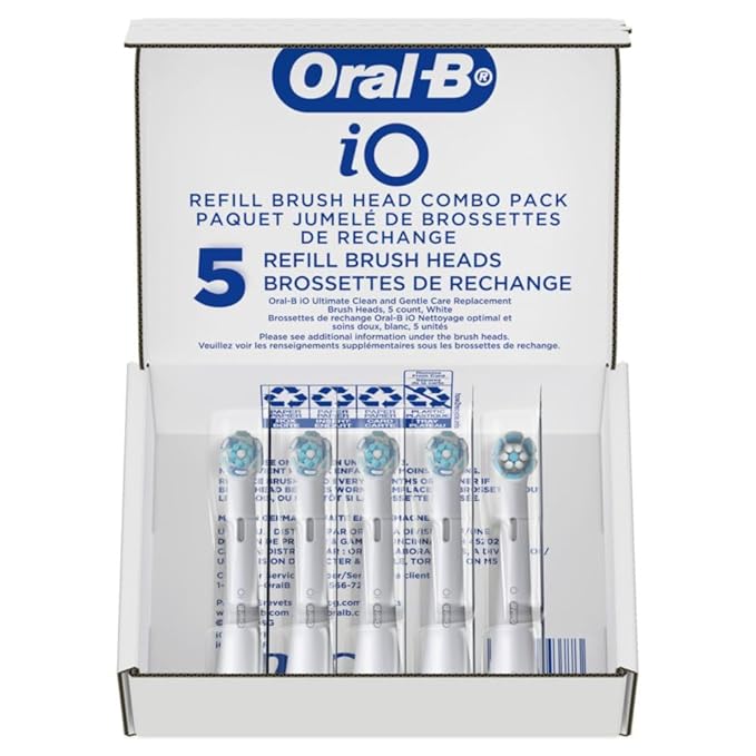 Oral-B iO Ultimate Clean Replacement Brush Heads, 5 Count, 4 Ultimate Clean + 1 Gum & Sensitive White